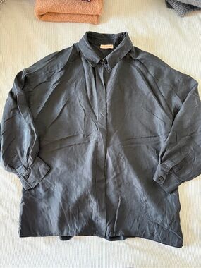 100% silk black shirt
